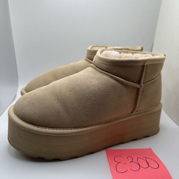 CUSHIONAIRE Women's Genuine Suede pull platform boot +Memory Foam 8 WIDE SAND - Picture 3 of 7